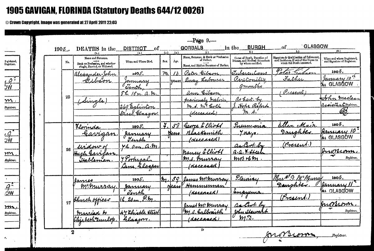 Death โ Florinda Gavigav nee Elliot Death Entry.pdf