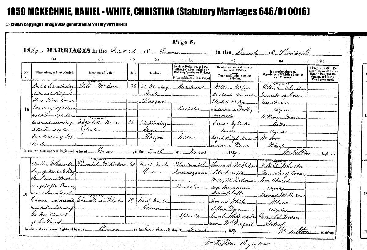 Marriage, 1859 โ Daniel McKechnie 1859 Marriage.pdf