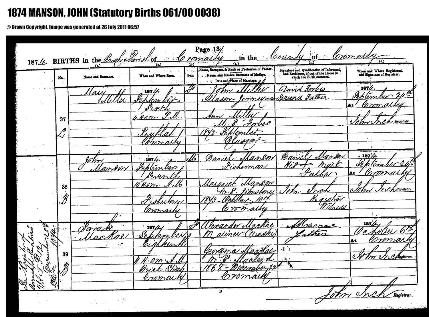 Birth, 1874 โ John Manson 1874 Birth.pdf