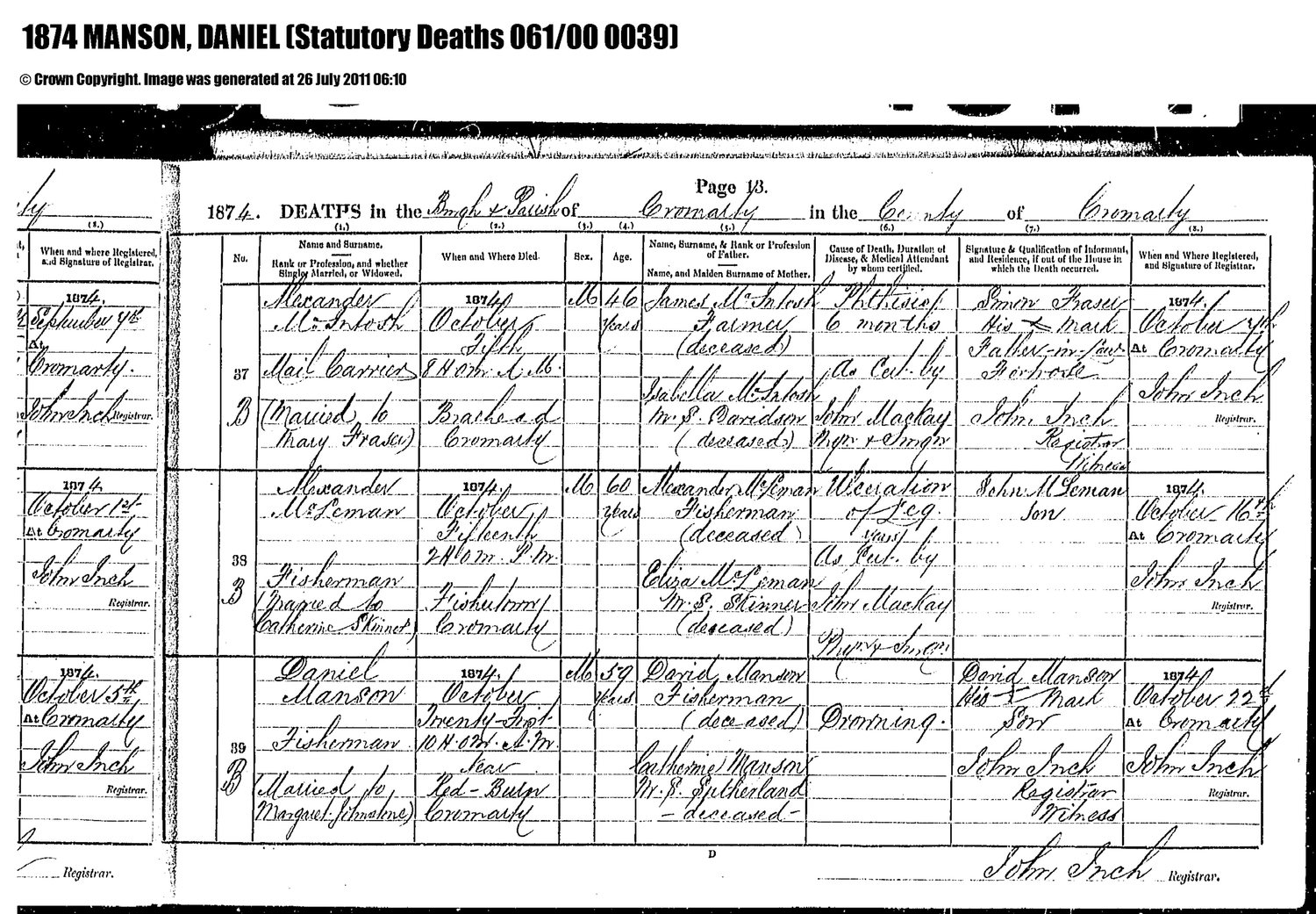 Death, 1874 โ Daniel Manson 1874 Death.pdf